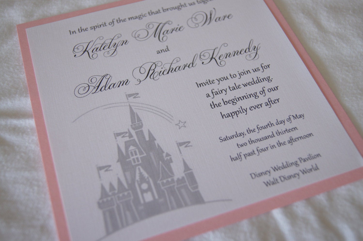 Castle Wedding Invitations
 Custom fairytale castle wedding invitation SAMPLE