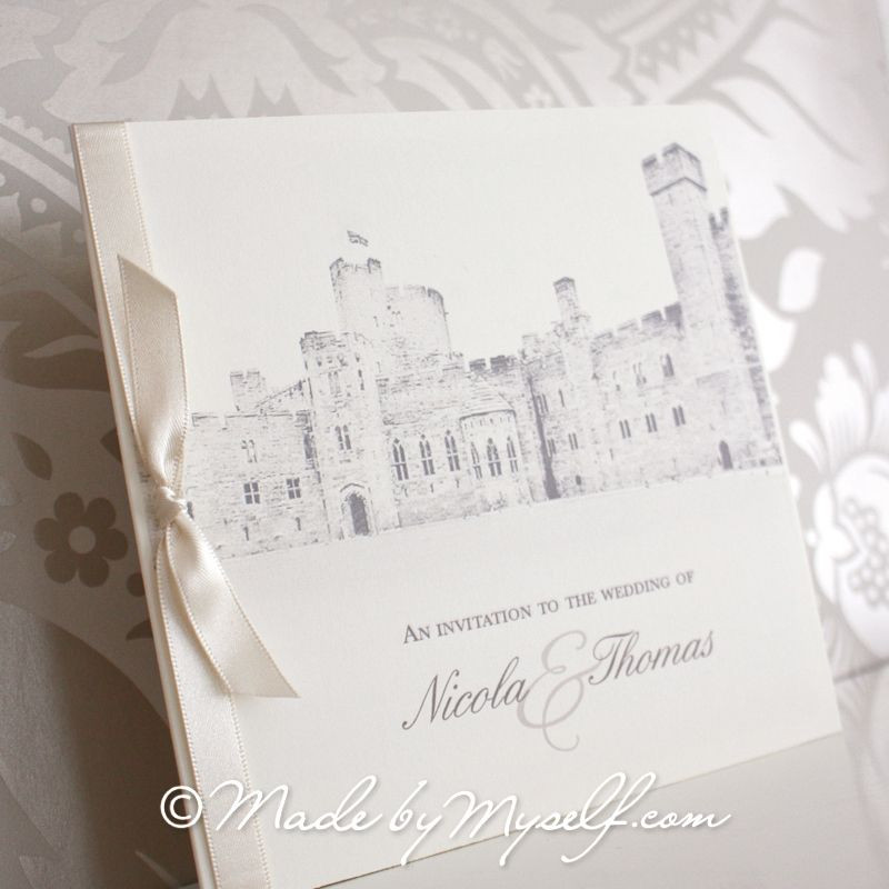 Castle Wedding Invitations
 Peckforton Castle Pocketfold Wedding Invitation Includes