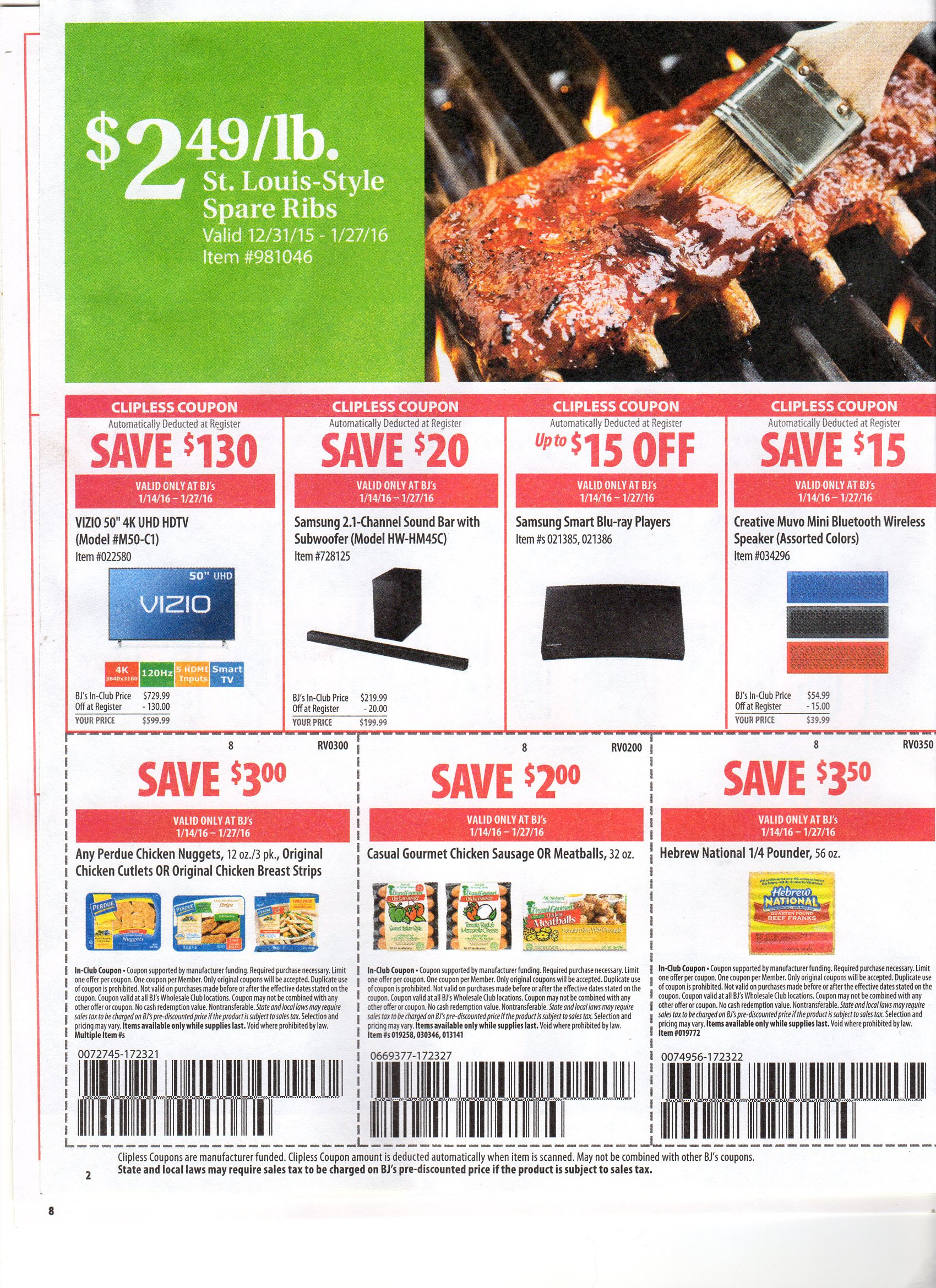 Casual Gourmet Chicken Sausage
 BJ s Front of Club Coupon Scan & Matchups 1 14 1 27 16