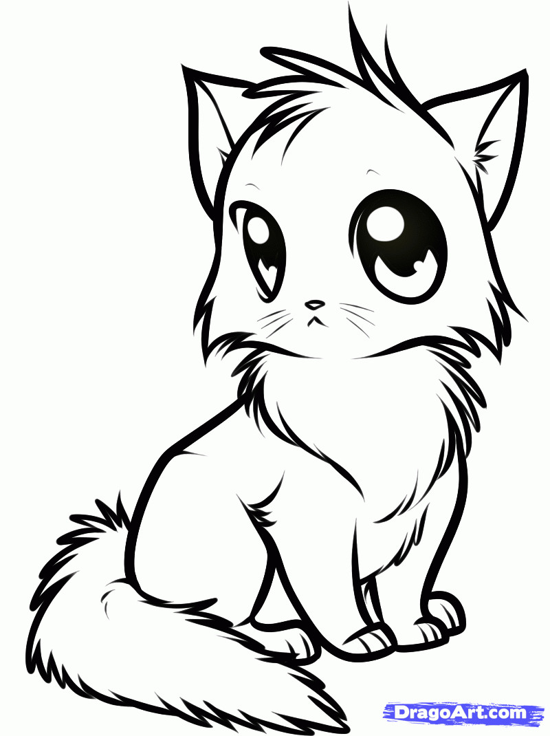 Cat Coloring Pages For Girls
 cute animals pictures to color and print
