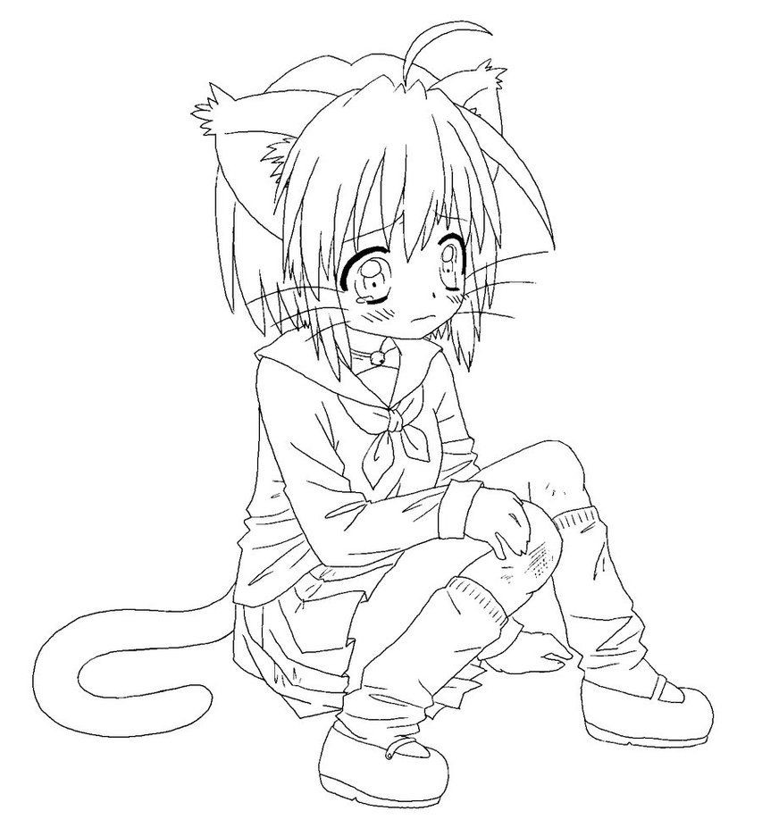 Cat Coloring Pages For Girls
 Pin by Heather Sherman on Anthro Line Art