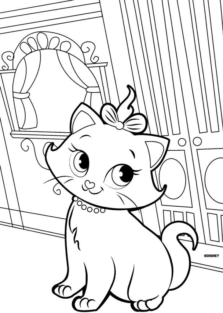 Cat Coloring Pages For Girls
 The Marie Cat Coloring Pages
