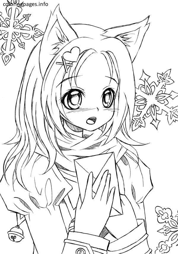 Cat Coloring Pages For Girls
 Anime Cat Girl Coloring Pages 417 Cat Coloring Pages