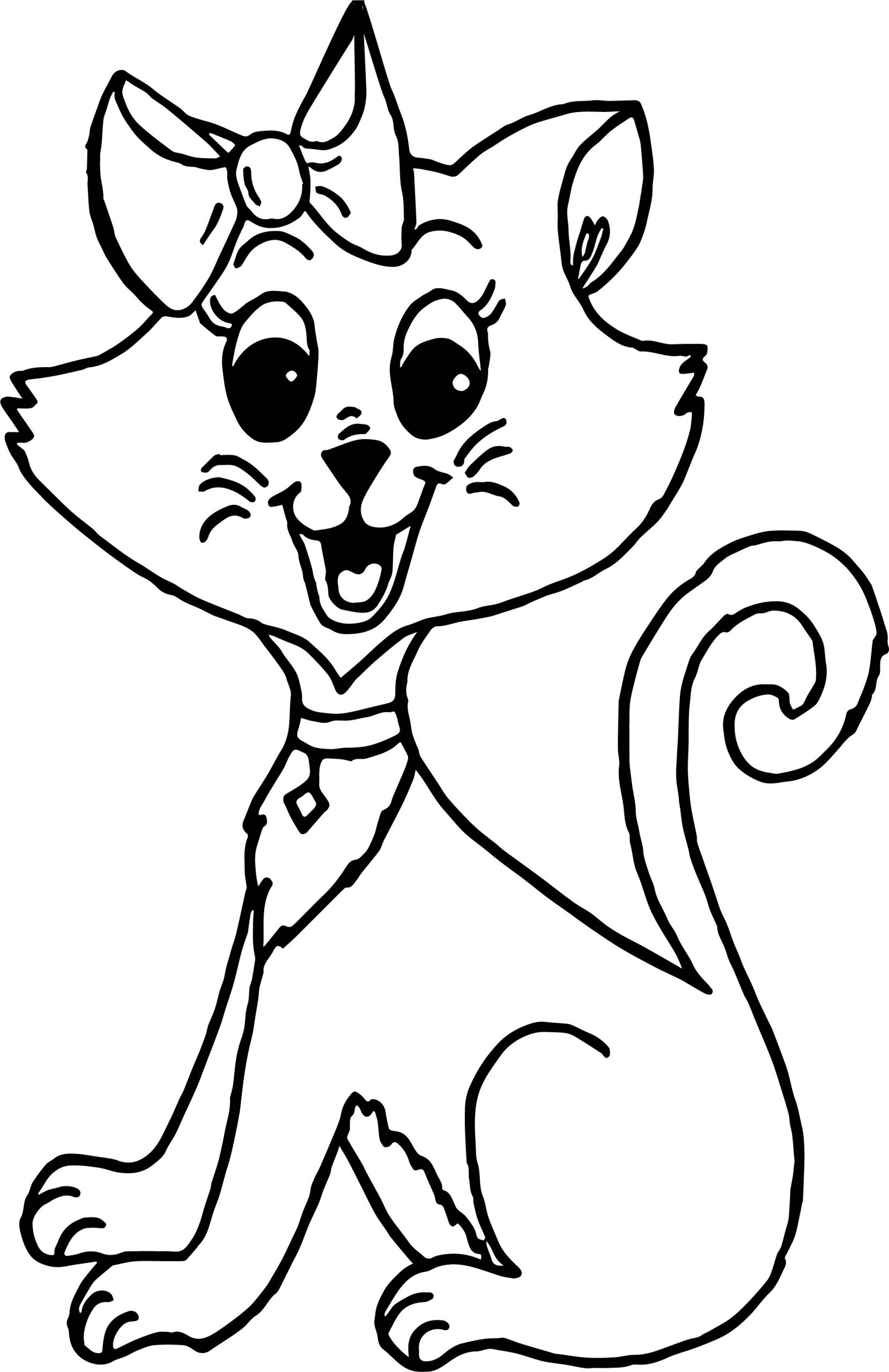 Cat Coloring Pages For Girls
 Cute Girl Cat Coloring Page