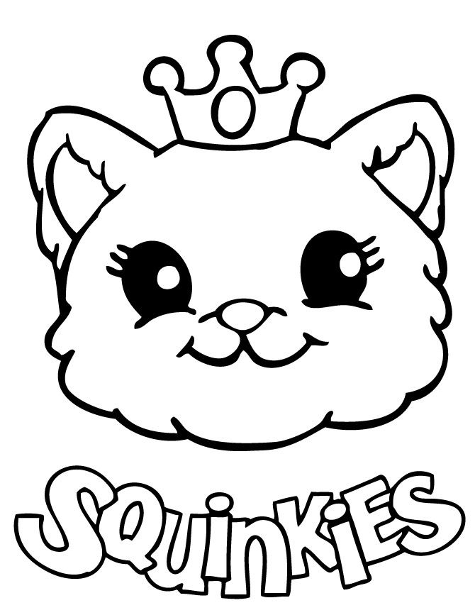 Cat Coloring Pages For Girls
 Cute Squinkies Cat Coloring Page