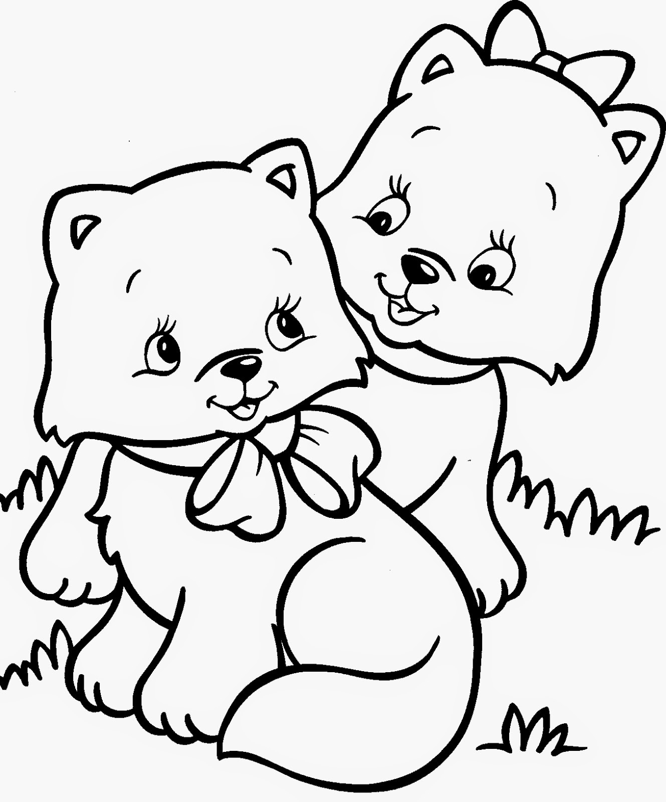 Cat Coloring Pages For Toddlers
 Navishta Sketch sweet cute angle cats