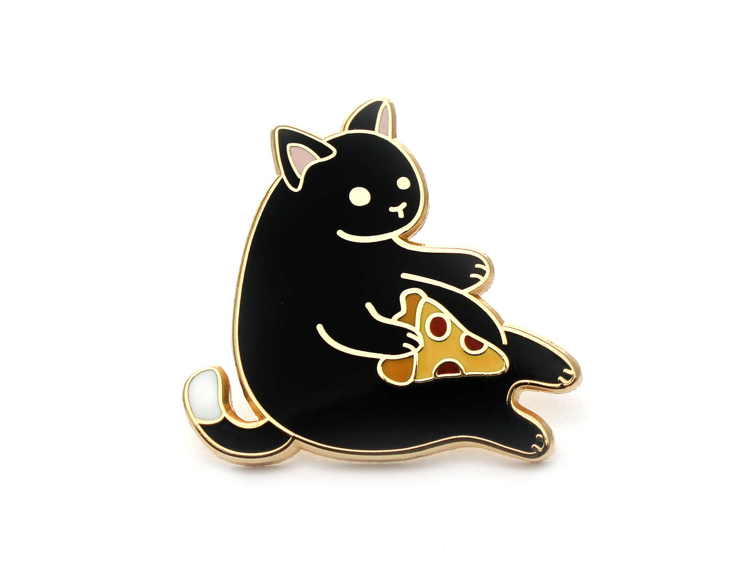 Cat Pins
 Black Pizza Cat enamel pin cute cat pin hard enamel pizza pin