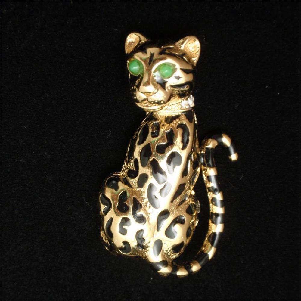 Cat Pins
 Jaguar Big Spotted Cat Brooch Pin Vintage D Orlan