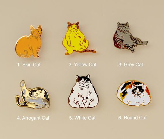 Cat Pins
 Cats enamel pins cat ts enamel pin brooch calicocat fat