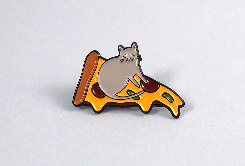 Cat Pins
 Pizza Cat enamel lapel pin Cat pin Enamel pin Enamel cat