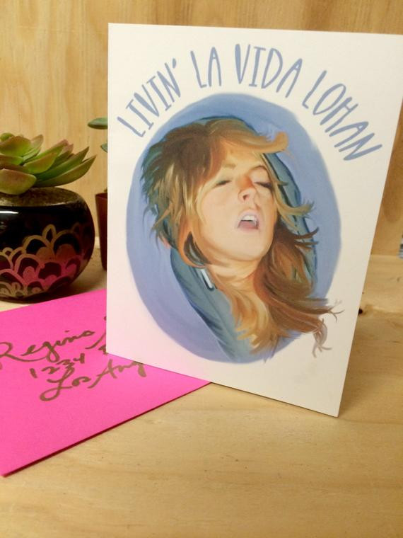 Celebrity Birthday Wishes
 Lindsay Lohan Greeting Card Birthday Card Humor Celebrity