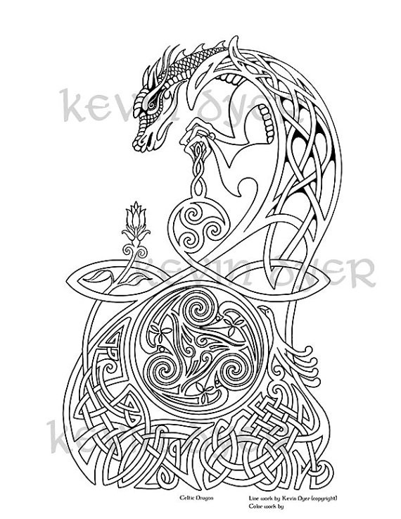 Celtic Adult Coloring Book
 Celtic Fantasy Adult Coloring Pages Digital Download