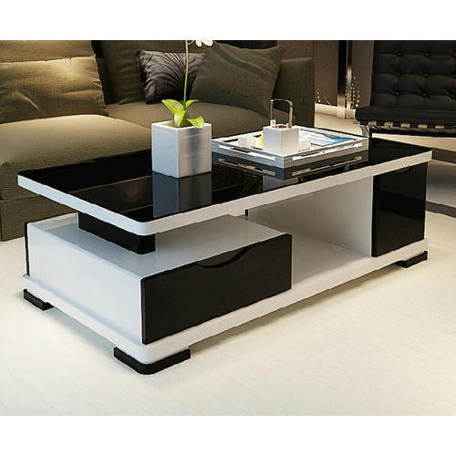 Center Table For Living Room
 Wooden Rectangular Black And White Center Table Rs 6500