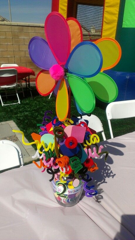 Centerpiece For Kids Party
 Kids Birthday Party Table Centerpiece