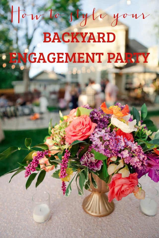 Centerpiece Ideas For Engagement Party
 how to style a backyard engagement party