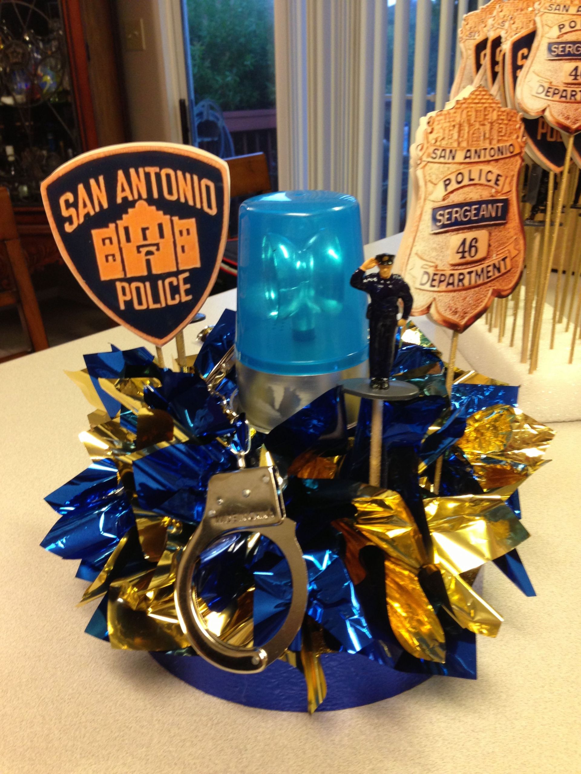 Centerpiece Ideas For Retirement Party
 Police Party DIY centerpiece for police officer retirement