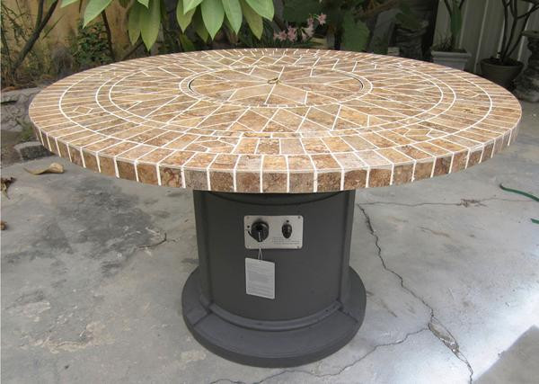 Ceramic Tile Fire Pit
 48" Porcelain Mosaic Tile Fire Pit Fireplace Outdoor