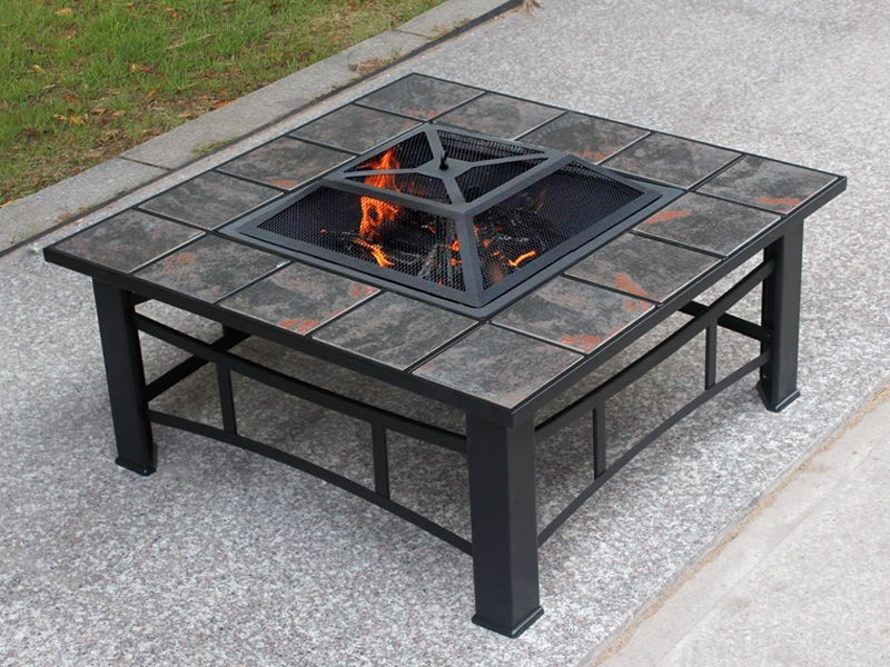 Ceramic Tile Fire Pit
 Fire Pit Ceramic Tile Outdoor BBQ Stove with Grill