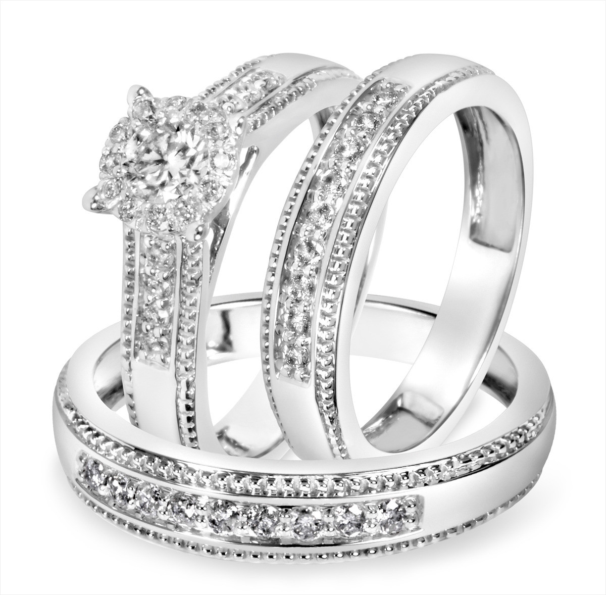 Ceramic Wedding Bands Pros And Cons
 47 Glamorous Trio Wedding Ring Sets Zales Ce1771 The Jewelry