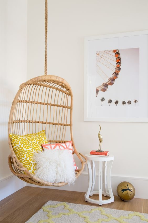 Chair For Girls Bedroom
 20 Hanging Wicker Chairs For A Vacation Vibe Shelterness