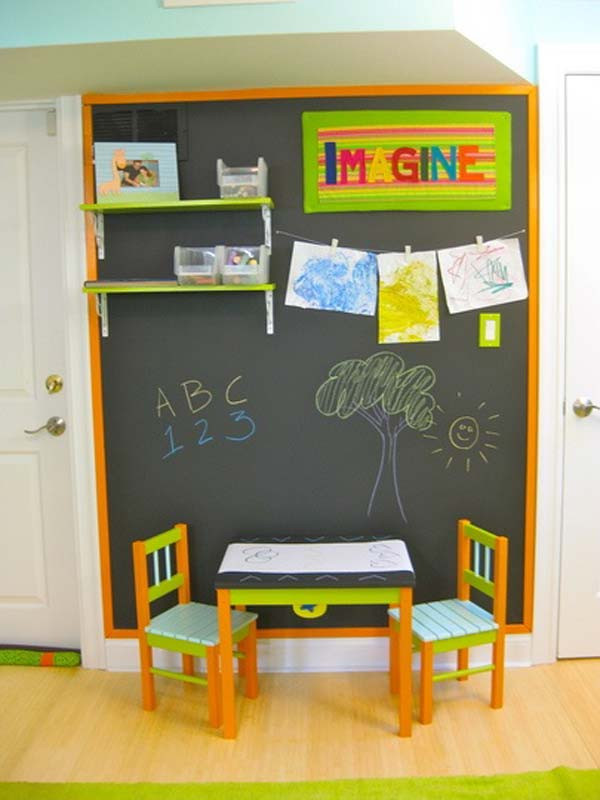 Chalkboard Paint Kids Room
 36 Exciting Ideas To Decorate Kids Rooms with Colored