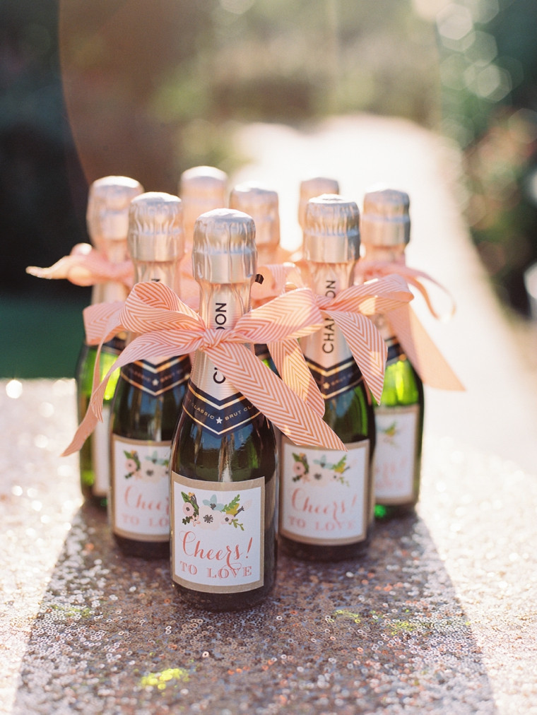 Champagne Wedding Favors
 Chic & Charming Peach Wedding Ideas