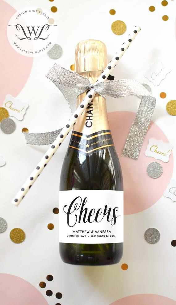 Champagne Wedding Favors
 Wedding Favor Mini Champagne Labels Weatherproof by