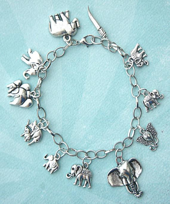 Charm Bracelet Charms
 elephant charm bracelet tibetan silver themed bracelet