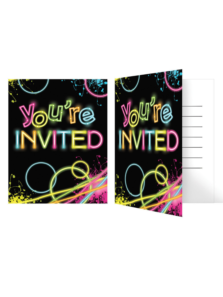 Cheap Birthday Party Invitations
 Glow Party Birthday Party Invitations 8 Count Cheap