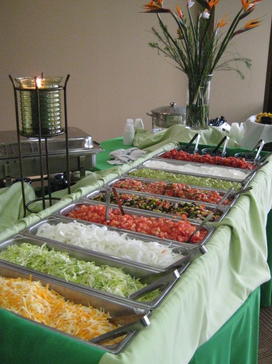 Cheap Catering Ideas For Graduation Party
 neat idea Taco bar for the reception easy affordable