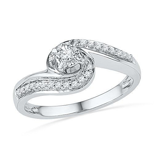 Cheap Diamond Promise Rings
 10KT White Gold Round Diamond Promise Ring 16 CTTW