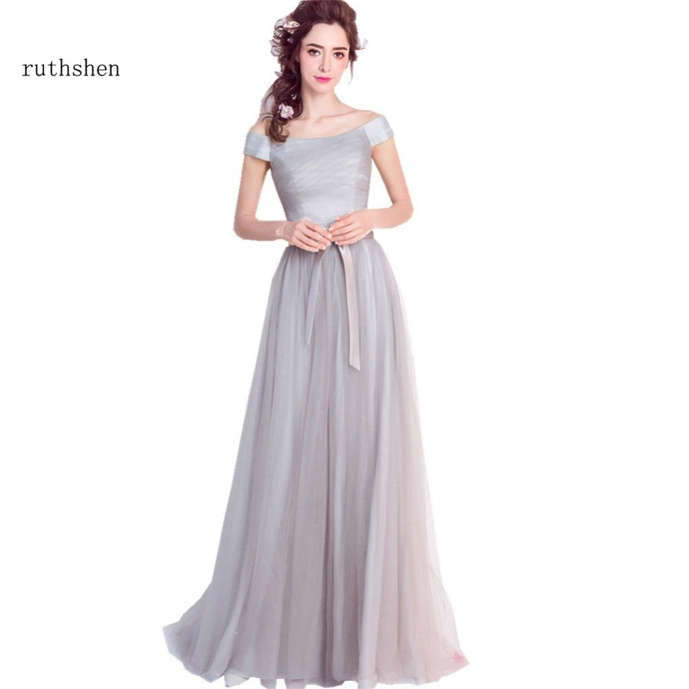 Cheap Dresses For Wedding Guest
 ruthshen Gray Bridesmaid Dresses Long Cheap f Shoulder