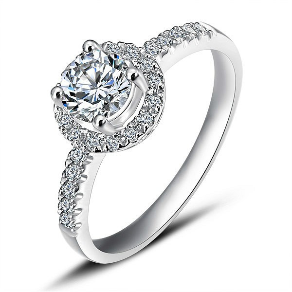Cheap Engagement Rings Real Diamonds
 Luxurious Halo Cheap Engagement Ring 0 50 Carat Round Cut