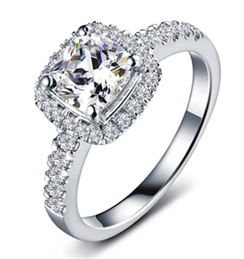 Cheap Engagement Rings Real Diamonds
 Aliexpress Buy Luxury 2CT Cushion Cut Simulated