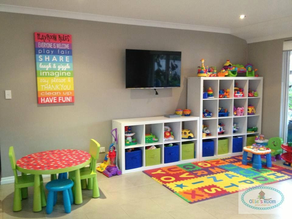Cheap Kids Room
 Awesome playroom cheap colourful organised open Love