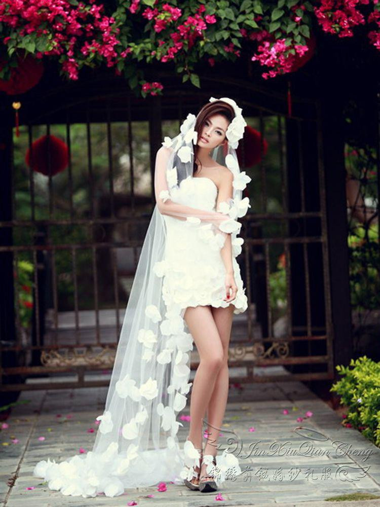 Cheap Mantilla Wedding Veils
 2015 New Style Lace Flower Wedding Veils Cheap Wedding