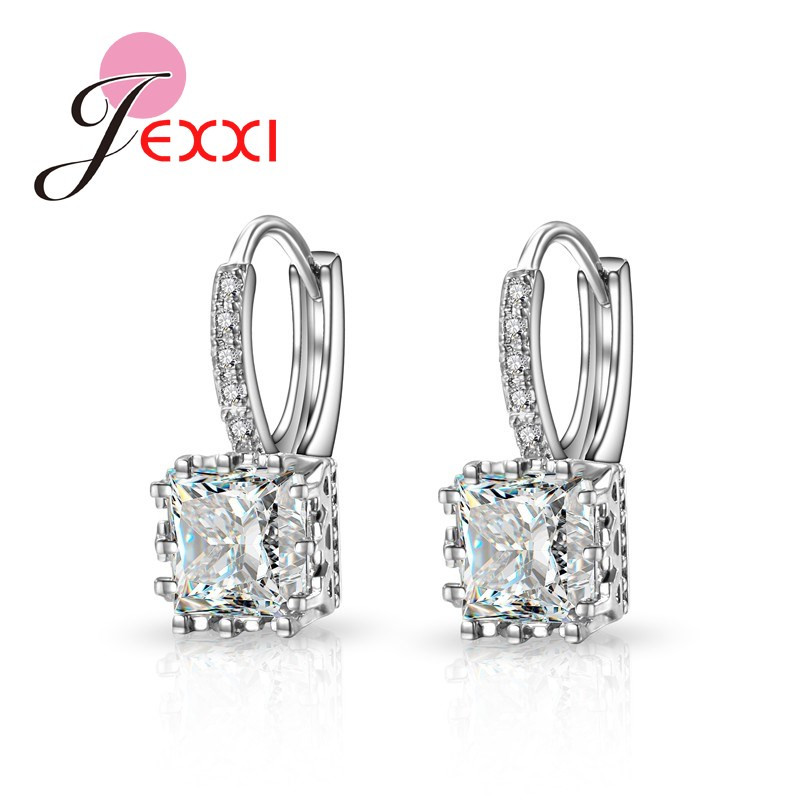Cheap Real Diamond Earrings
 YAAMELI Real Sliver Huggie Lever Back Earrings Luxury