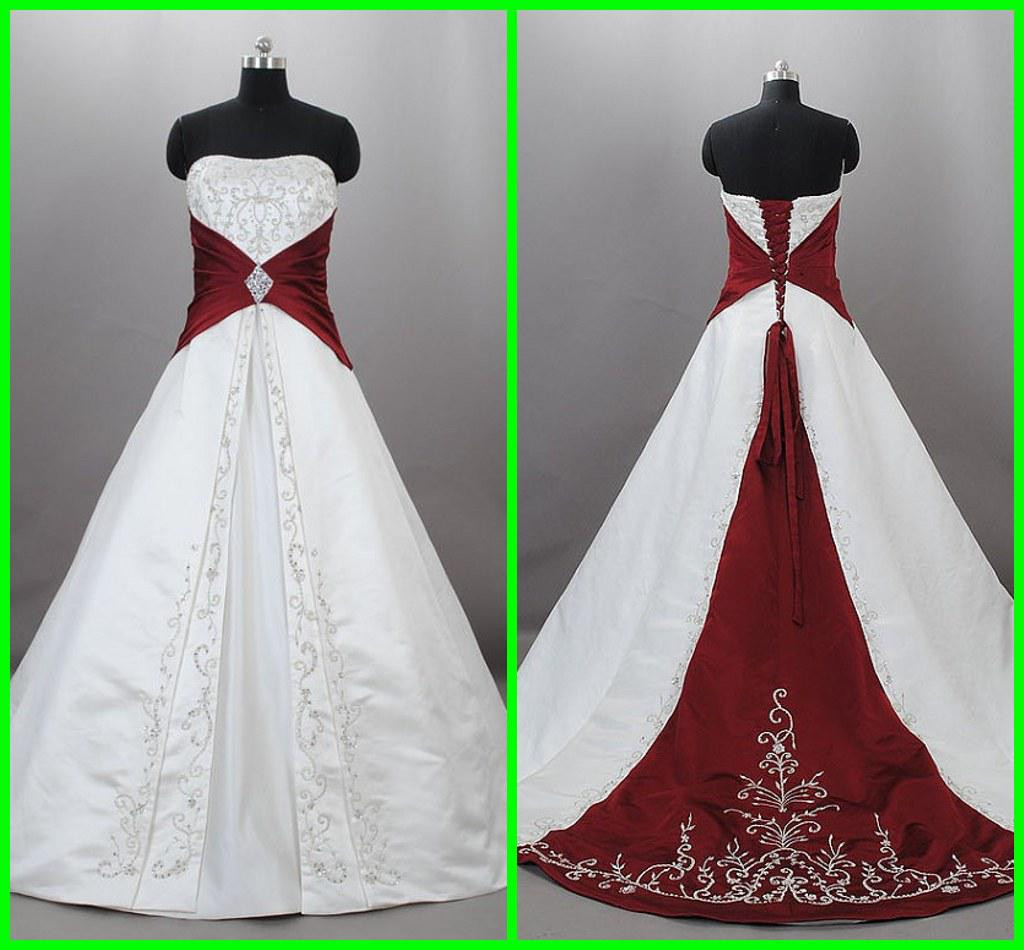 Cheap Red And White Wedding Dresses
 Actual Image 2012 Cheap Wedding Dresses White A Line