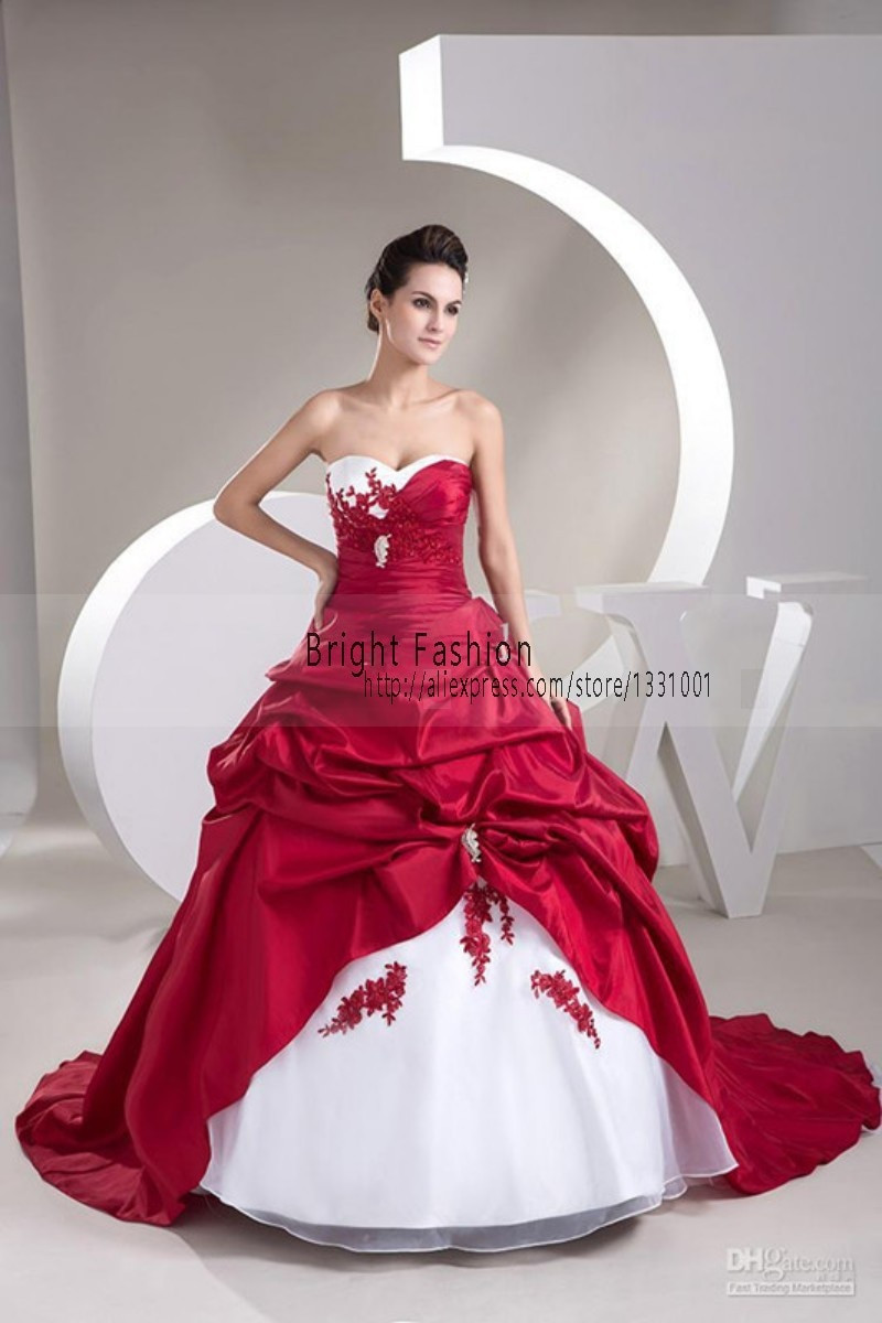 Cheap Red And White Wedding Dresses
 White And Red Wedding Dress Cheap Wedding Dresses f