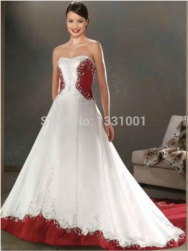 Cheap Red And White Wedding Dresses
 Cheap Red And White Wedding Dresses 2016 New Fashion y