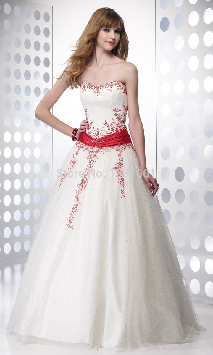 Cheap Red And White Wedding Dresses
 Vestido De Festa Longo Hts Cheap Red And White Wedding