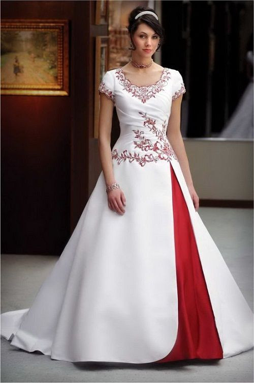 Cheap Red And White Wedding Dresses
 plus size white and red wedding dresses