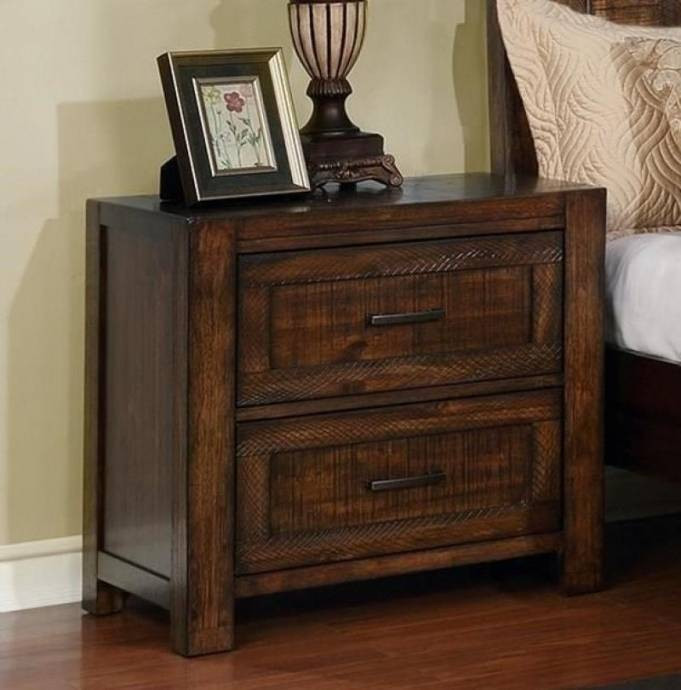 Cheap Rustic Bedroom Furniture Sets
 Crown Mark Boulder Rustic Dark Brown Finish Solid Wood
