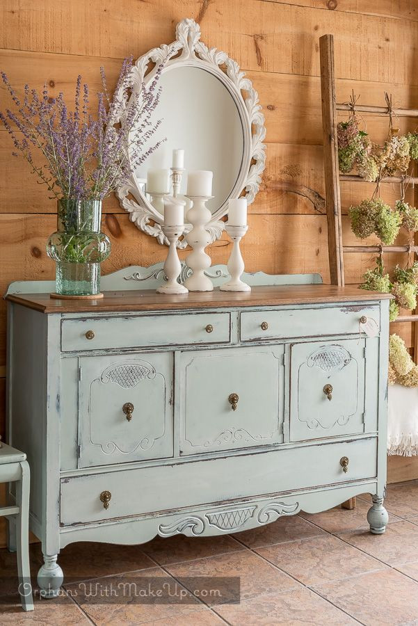 Cheap Shabby Chic Bedroom Furniture
 Blue Buffet chalk painted furniture