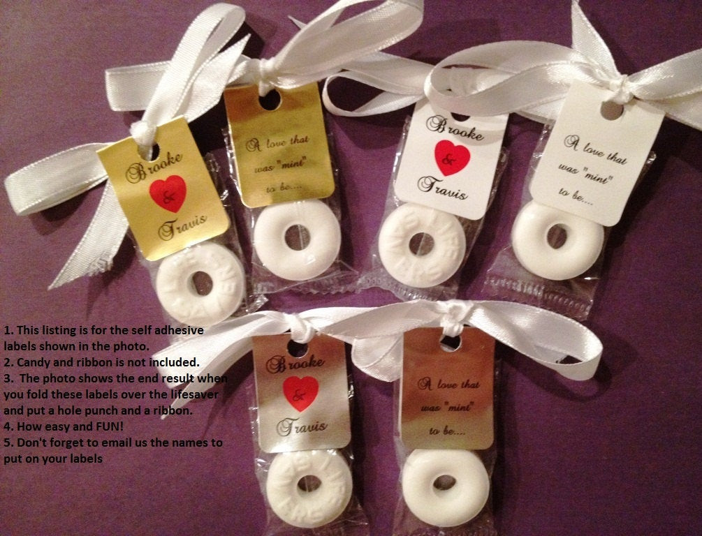 Cheap Wedding Favors DIY
 30 Personalized Lifesaver Favor Labels for Wedding or Party
