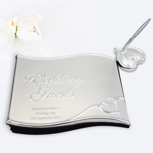 Cheap Wedding Guest Book And Pen Set
 Personalised Wedding Guest Book & Pen Set
