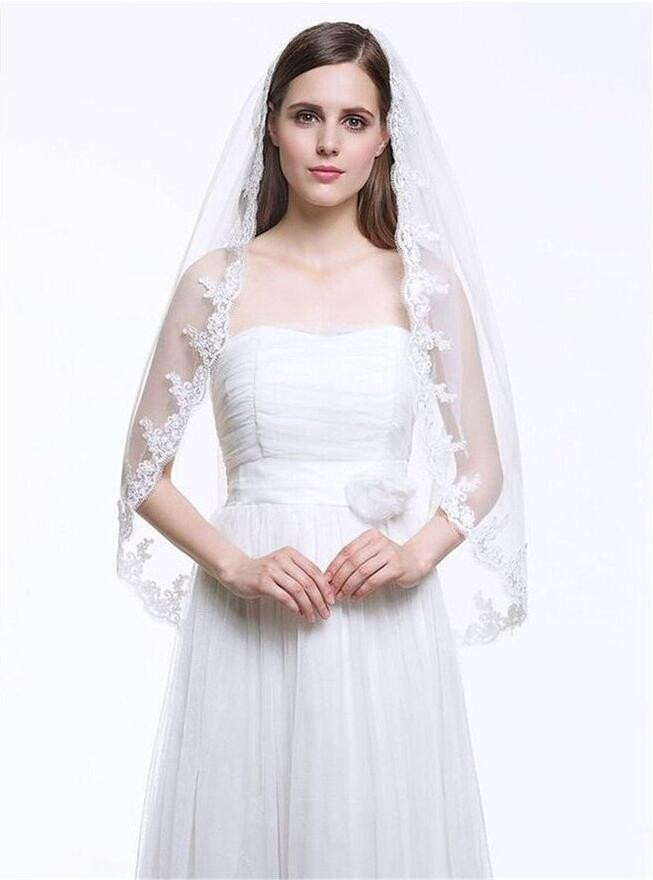 Cheap Wedding Veils
 2015 Hot Sale Elegant Short Cheap Wedding Veil Bridal Veil