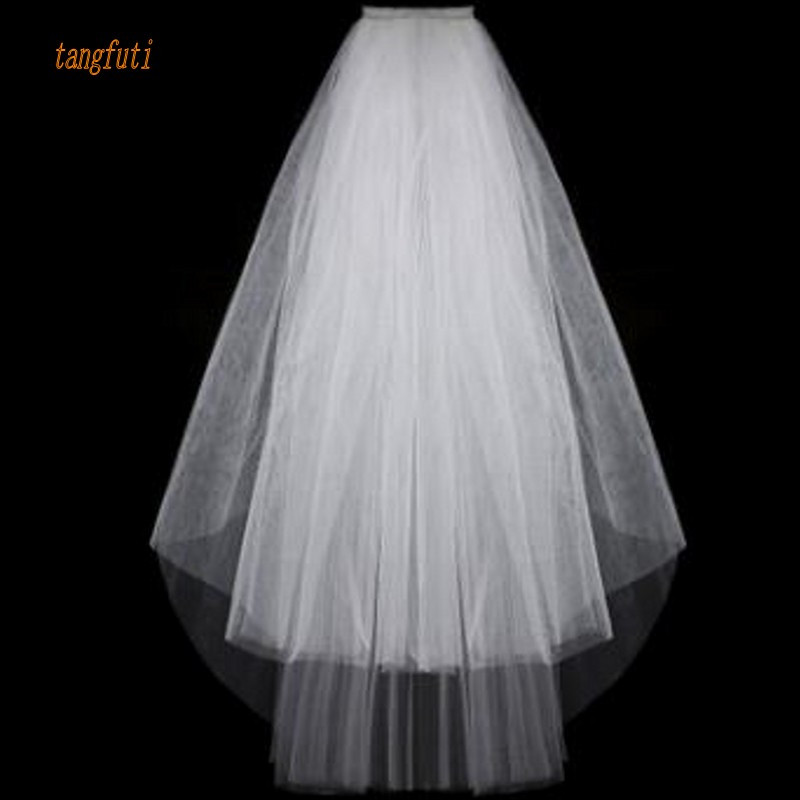 Cheap Wedding Veils
 Simple Short Tulle Wedding Veils Cheap 2016 White Ivory