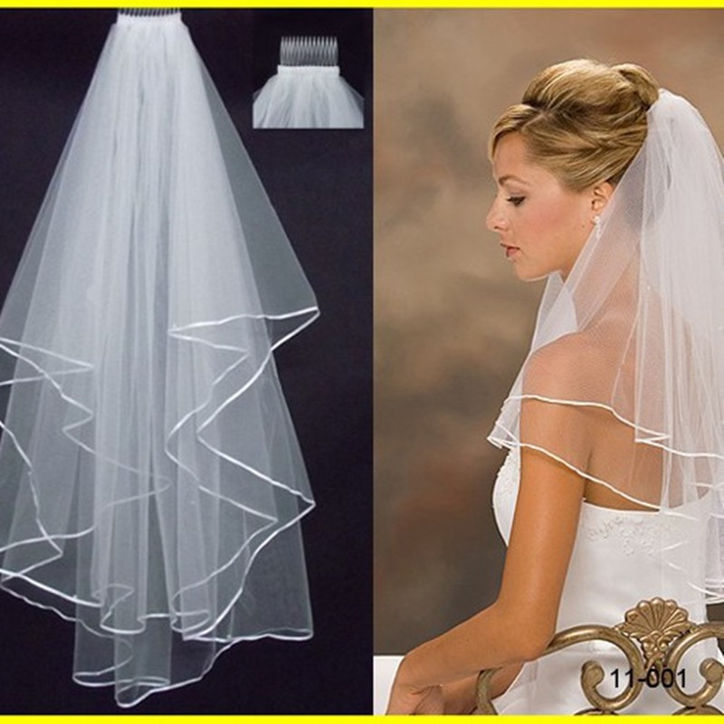 Cheap Wedding Veils With Comb
 Short Tulle Cheap Bridal Veil With b 2017 Sale Summer