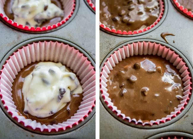 Cheesecake Filled Cupcakes
 Chocolate Cheesecake Cupcakes with Cherry Heart The Food